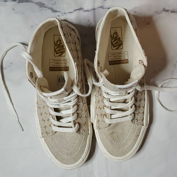 Vans Eco Theory Tan/Beige High top Canvas Skate Shoes - Picture 5 of 7